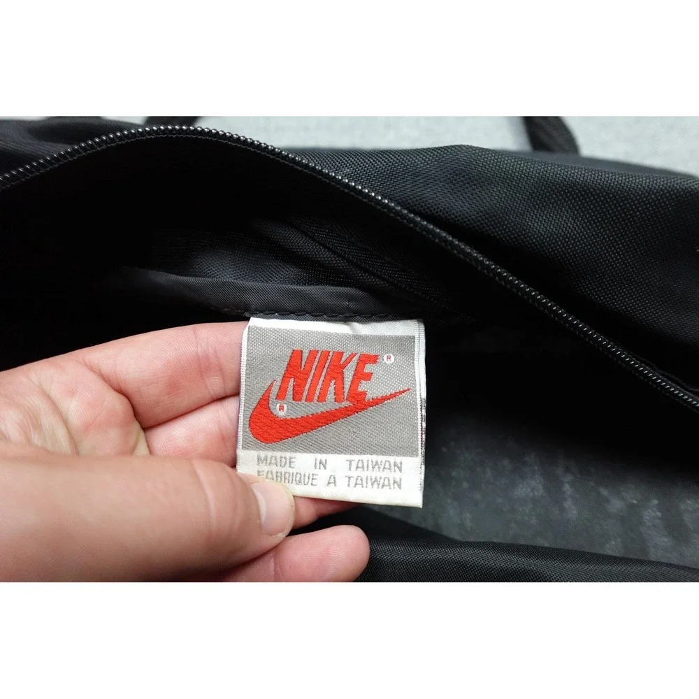 Vintage Nike Black Just Do It Duffle Bag Soft Case Adjustable Strap Men 23
